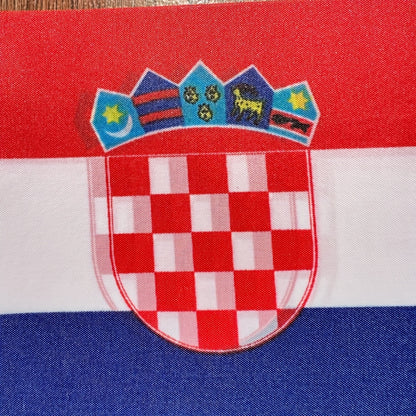 Croatian Handheld Polyester Flag 14x21cm for Events