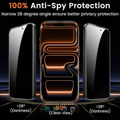 4pcs Tempered Glass Privacy Screen Protectors & TPU Case for iPhone
