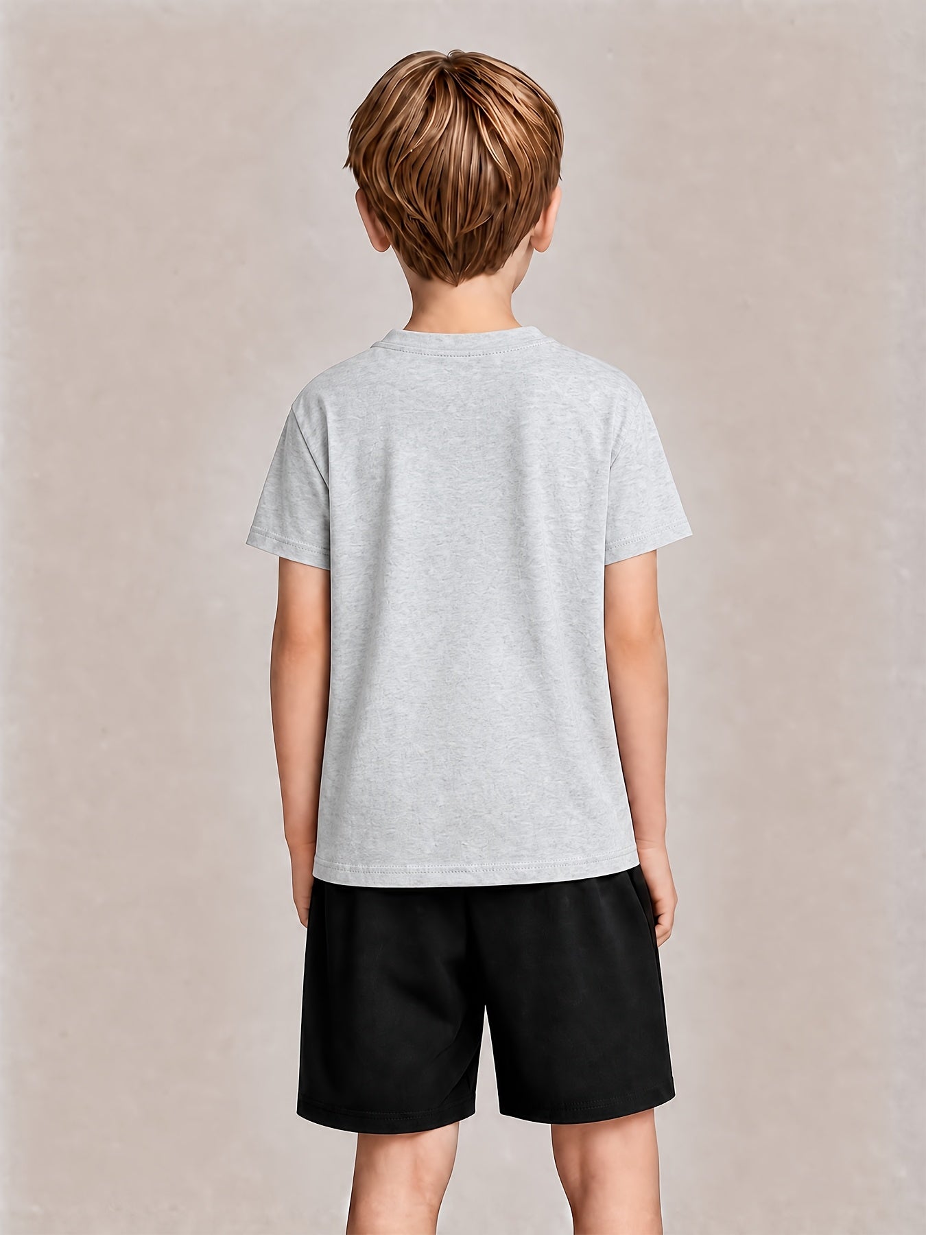 Boys' Cotton Casual T-Shirt & Shorts Set for Spring Summer