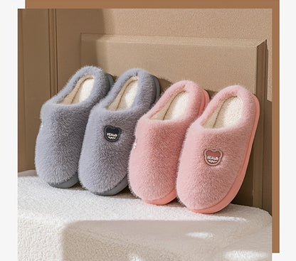 Cozy Plush Slippers for Men & Women - Winter Warm Indoor House Shoes with Non-Slip EVA Sole, Thick Cushioned Lining & Soft Round Toe - Unisex Slip-On Slippers for Home, Lounge, Bedroom (Men's & Women's Design), Slippers for G