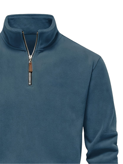 Men'S Heavyweight Full-Zip Hoodie - Thermal Winter Jacket with Zipper Closure, Stand Collar, Long Sleeve Cold Weather Coat for Skiing, Commuting - Thick Insulated Outerwear (Solid Color) - Easy-Care Zipper Front Closure, Wint