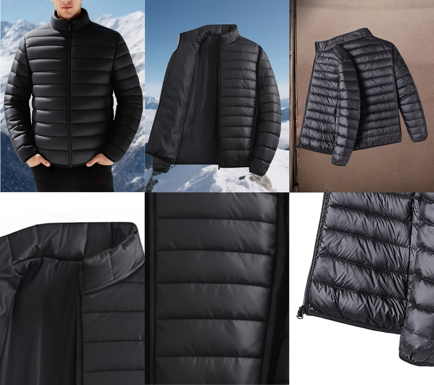 Men's Padded Coat - Men's Autumn/Winter Warm Outerwear - Men's Top - Men's Stand Collar Jacket - Men's Coat Jacket - Men's Warm Coat - Men's Overcoat - Men's Clothing - Men's Cold-Proof Coat - Autumn/Winter Coat, Solid Color,