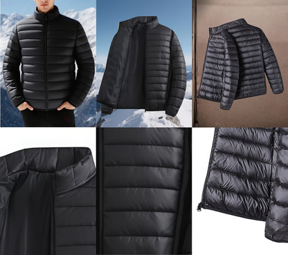 Men's Padded Coat - Men's Autumn/Winter Warm Outerwear - Men's Top - Men's Stand Collar Jacket - Men's Coat Jacket - Men's Warm Coat - Men's Overcoat - Men's Clothing - Men's Cold-Proof Coat - Autumn/Winter Coat, Solid Color,