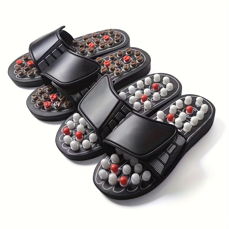 All-Season Polka Dot Massage Slippers with Acupoint Sole