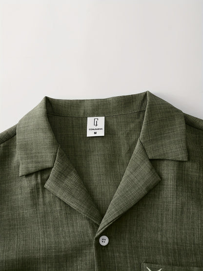 Men's Casual Two-Piece Polyester Suit Set with Alphabet Print