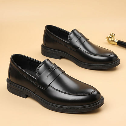 Men's British Retro PU Flat Shoes Slip-On Business Style
