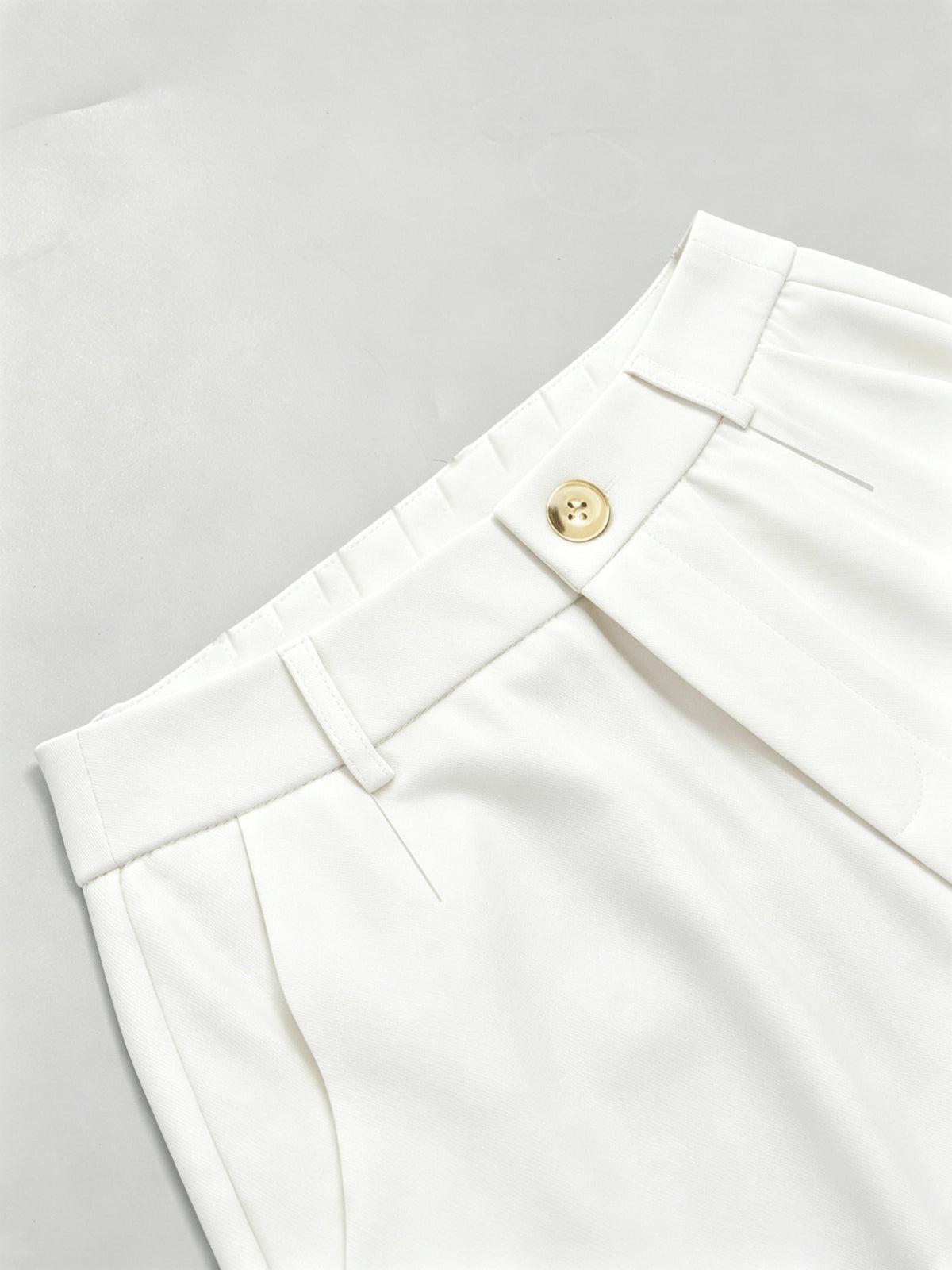 Elegant High-Waist Slightly Flared Polyester Suit Pants
