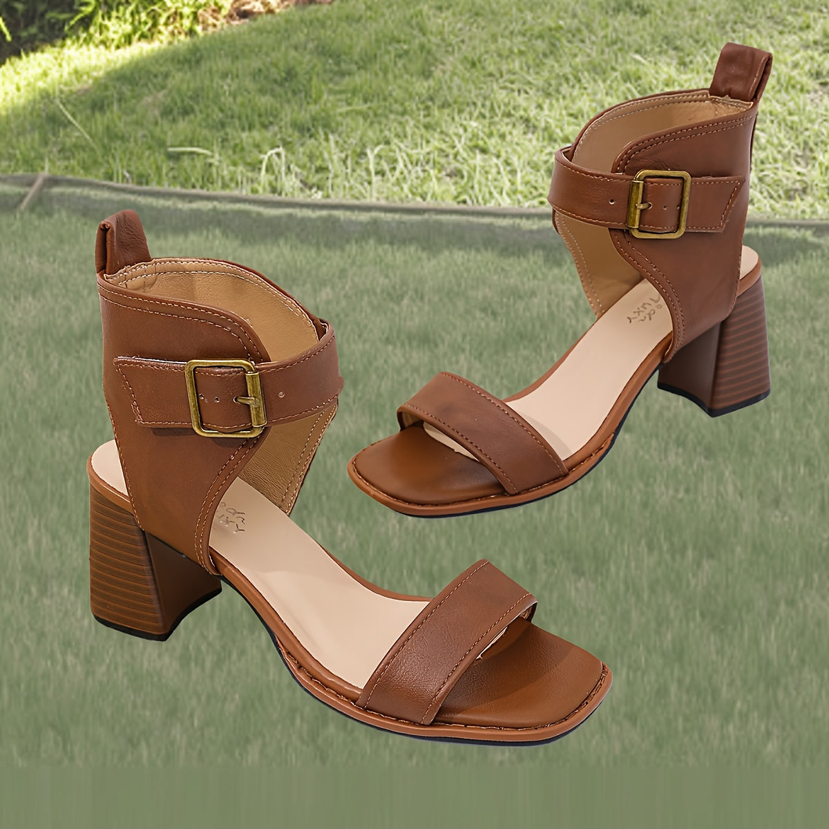 Women's Ultrahigh Heel Open Toe Sandals with Buckle