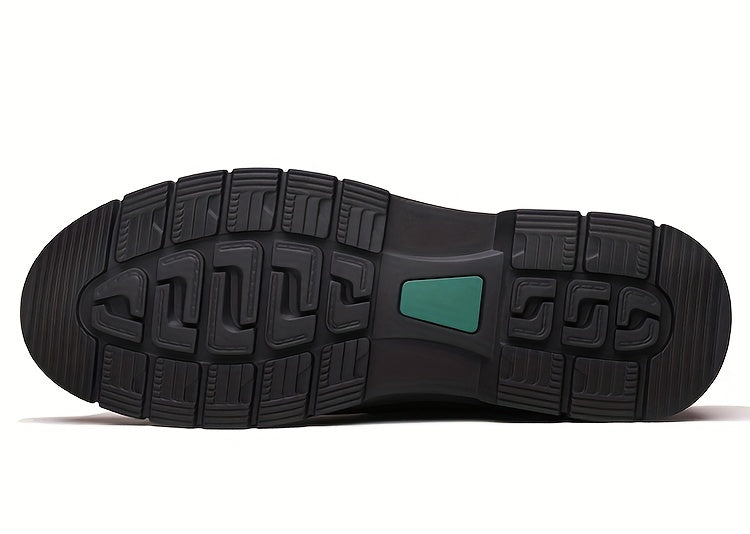 Genuine Leather 2025 Snow Boots Shoes Top Layer Cowhide Men's Boots Winter New Fashion Versatile Litchi Pattern Soft Leather Thick Sole Warm Shoes -Lined Work Boots Inner Filling with Cold Resistant Warmth, Warmth Locking Pow