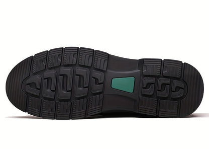 Genuine Leather 2025 Snow Boots Shoes Top Layer Cowhide Men's Boots Winter New Fashion Versatile Litchi Pattern Soft Leather Thick Sole Warm Shoes -Lined Work Boots Inner Filling with Cold Resistant Warmth, Warmth Locking Pow