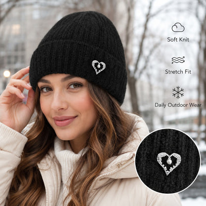 Women's Soft Stretch Winter Beanie Knit Hat for Outdoor & Urban Wear