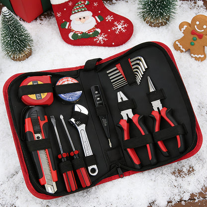 Christmas And New Year Gifts 18pcss Household Multi-Function Repair Tool Set 11pcs Set Including Slotted And Phillips Screwdrivers / Utility Knife / Electrical Tester / Insulation Tape / 3-Meter Tape Measure / 6-Inch Adjustab