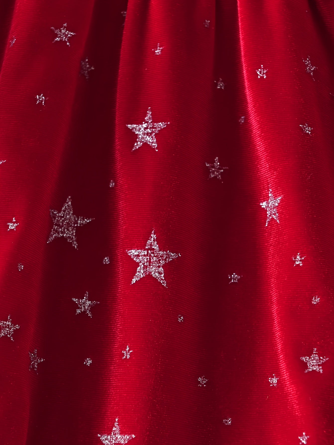 Girls' Christmas Party Dress - Red & Polka Dot A-Line Mid-Length Winter Dress with Puff Sleeves, Round Neck & Flared Skirt for Holiday Celebrations, Christmas Dresses For Girls, Festive Outfit, Playful Design