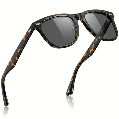 CARFIA Square Polarized Glasses For Men UV400 Protection Retro Acetate Italian Hand-crafted Driving Shades