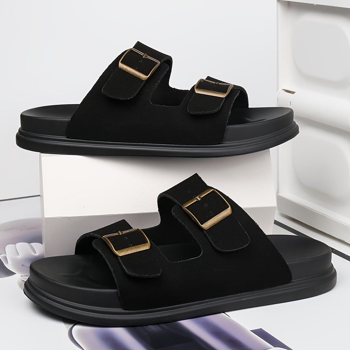 Unisex Casual Slip-On Soft PU Sole Open-Toe Slippers