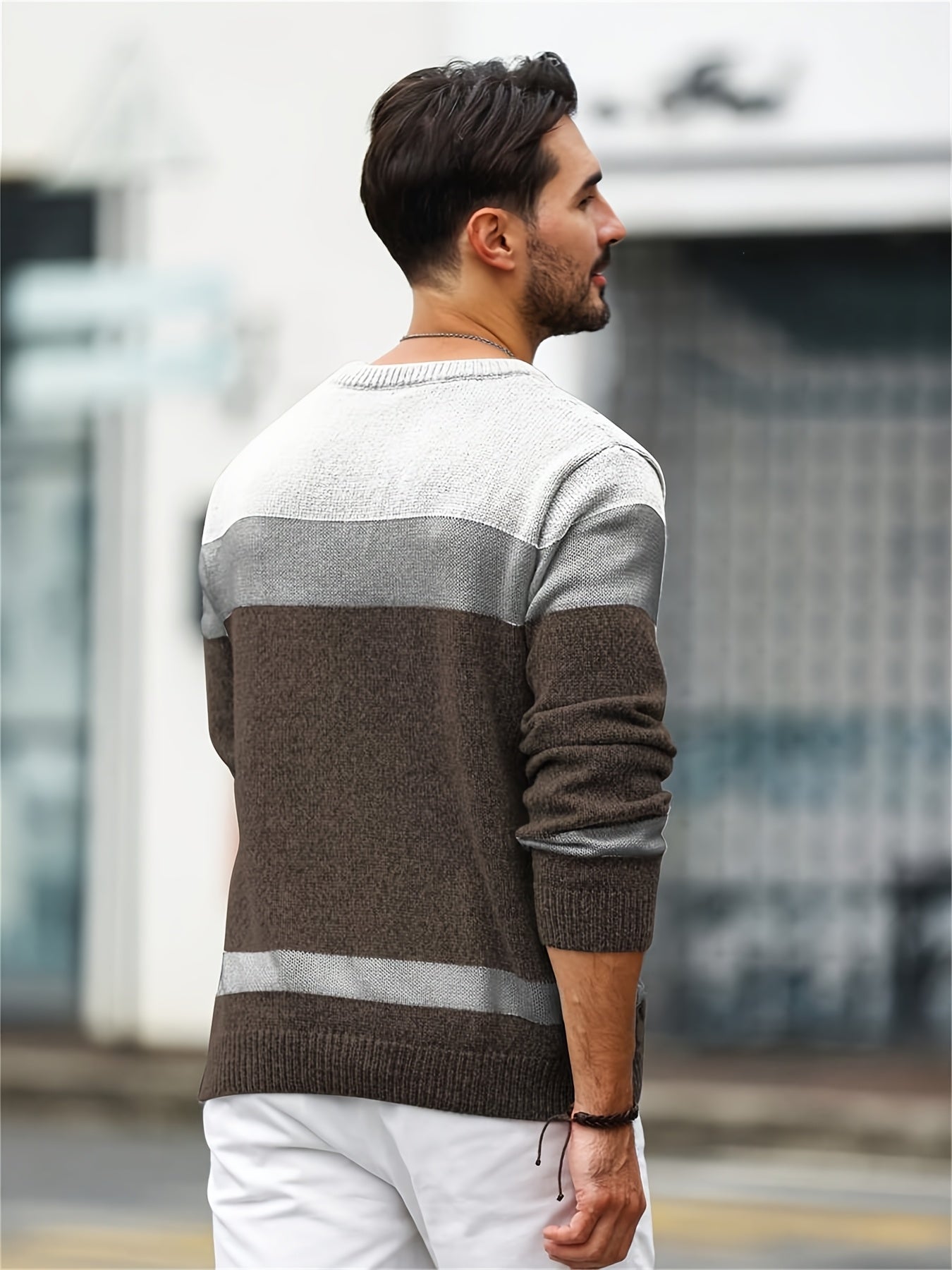 New Fashion Versatile Casual Men's Knit Pullover
