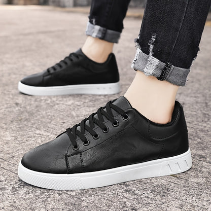 Men's Fashion Skateboard Sneakers - Comfortable Non-Slip Lace-Up Casual Shoes, Suitable for Outdoor Activities, All-Season Wear - ayq