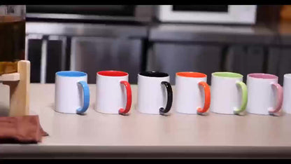 1pc 11oz Chinese New Year of the Horse 2026 Ceramic Mug - Glossy Black & Fire Horse Design Coffee Cup with Auspicious Red/ Horses, Hand Wash Only, Reusable Gift for Home, Office, Travel, Lunar New Year Celebrations