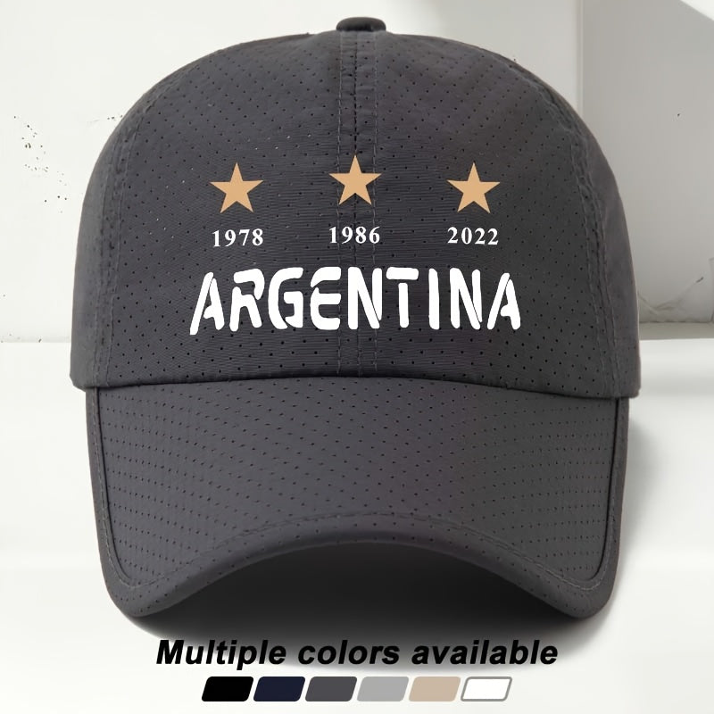 Men's Five-Star Argentina Letter Printed Classic Baseball Cap