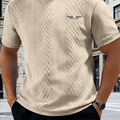 Fashionable and Simple Casual Short-sleeve T-shirt for Daily Commuting and Shopping, a Comfortable and Breathable Top for Men - ayq