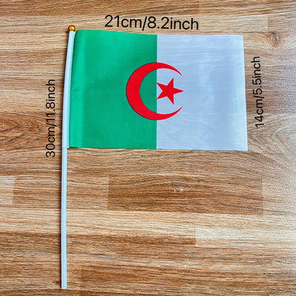 Algerian Handheld Polyester Flags 14x21cm Set of 6