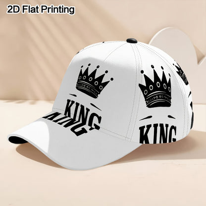 Men's Lightweight Polyester Snapback Baseball Cap with King Print