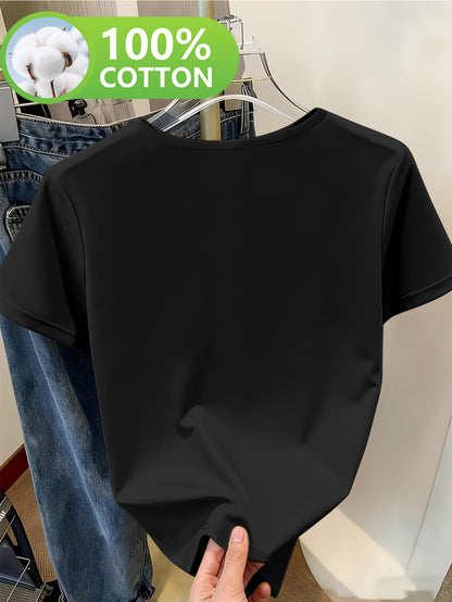 Women’s Cotton V-Neck Short Sleeve Casual T-Shirt