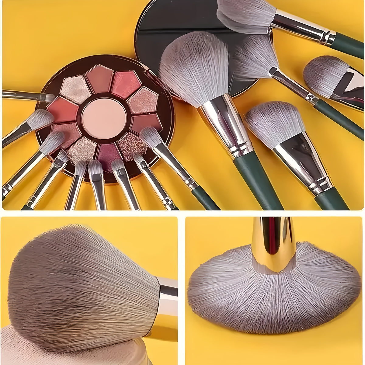 14-Piece Professional Makeup Brush Set with Hypoallergenic Nylon Brist