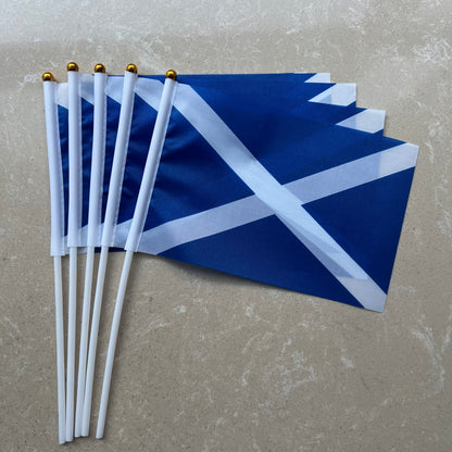 Scotland Mini Handheld Flags - Polyester Fabric with Plastic Rods