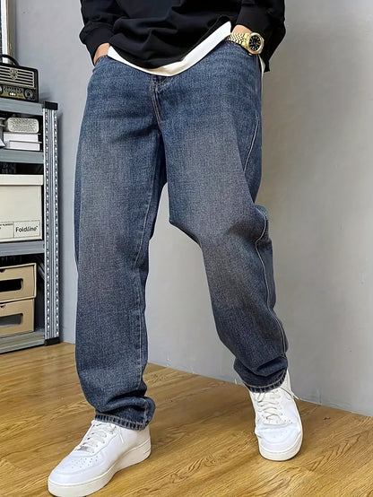 Teen Boys Casual Blue Washed Boyfriend Fit Denim Jeans