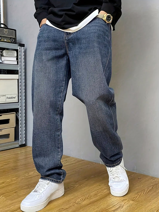 Teen Boys Casual Blue Washed Boyfriend Fit Denim Jeans