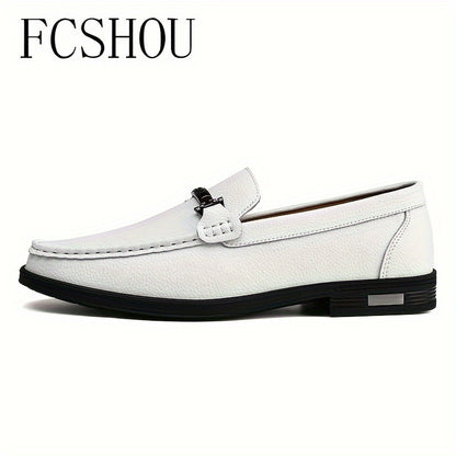 Men's High-End Split Leather Pointed Toe Loafers