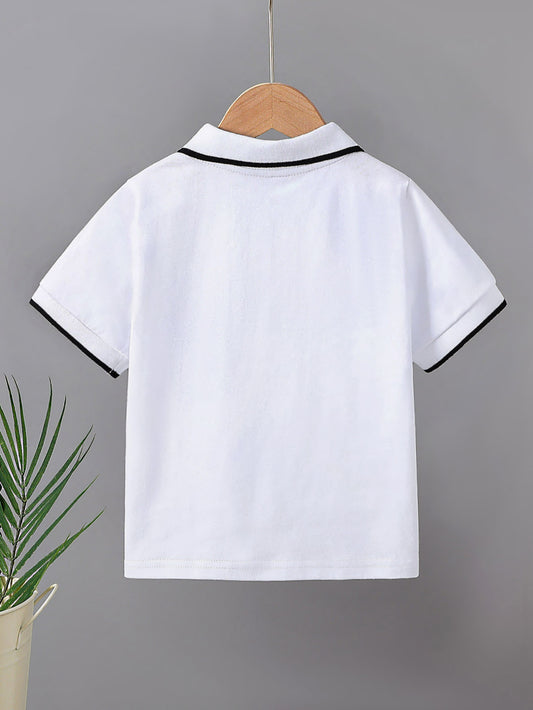 Children's Summer Cotton Polo Shirt with Animal Print