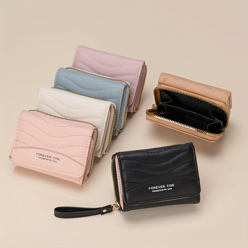 New Women's Fashion Minimalist Foldable Coin Purse with Clasp Design, Large Capacity, 6 Colors Available