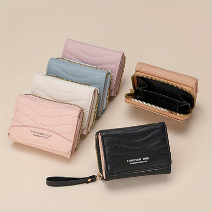 New Women's Fashion Minimalist Foldable Coin Purse with Clasp Design, Large Capacity, 6 Colors Available