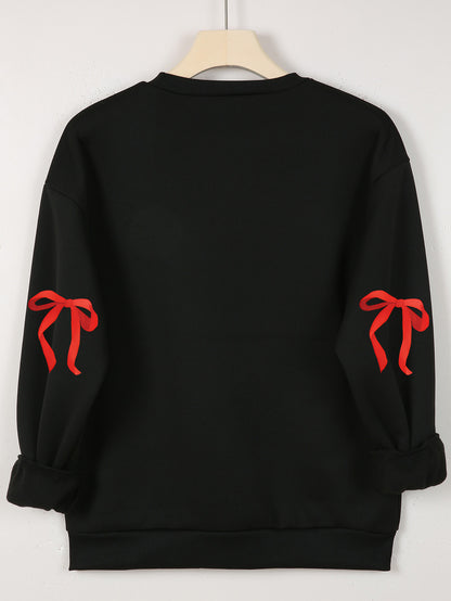 Women'S Glittery Snowman & Santa Hat Print Sweater - Winter Warmth with Red & Snowflakes, Round Neck Casual Sweater for Fall & Winter, Cozy Holiday Outfit For Christmas & New Year's, Christmas Sweater, Seasonal Fashion, Festi