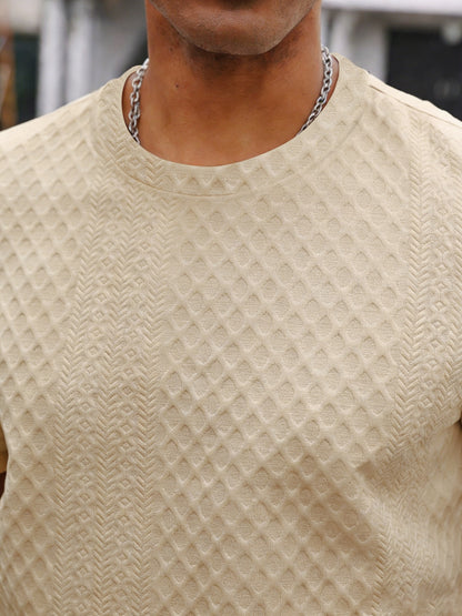 Fashionable and Simple Casual Short-sleeve T-shirt for Daily Commuting and Shopping, a Comfortable and Breathable Top for Men - ayq