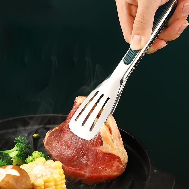 Stainless Steel Kitchen Tongs Set, Non-Slip Grip, Multi-Purpose Cooking Utensils for Grilling, Serving, And Salad, Metal Food Grabber for Bread And BBQ - Home Kitchen Accessories