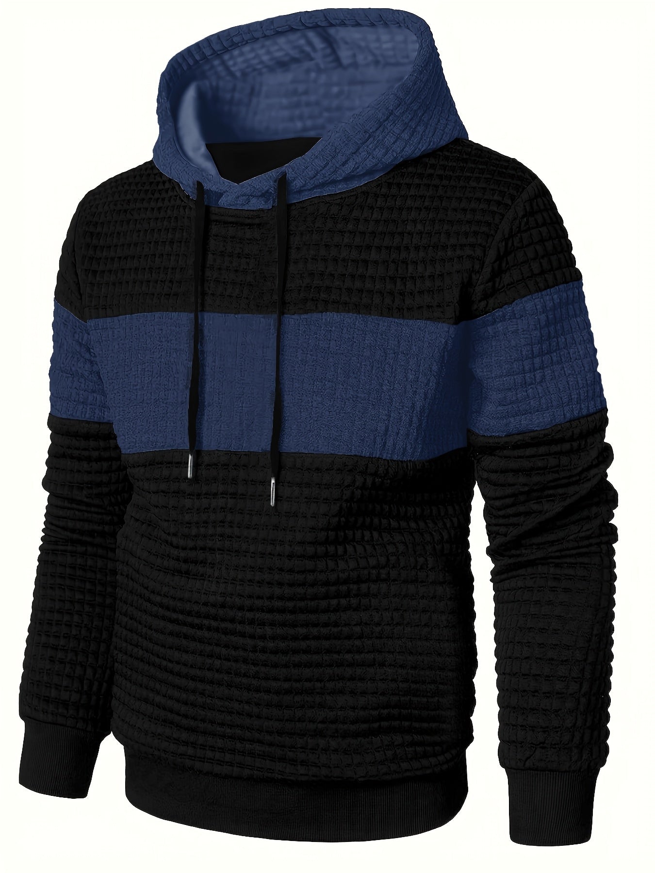 Fashion Hooded Sweatshirt | Casual Men'S Pullover with Slight Stretch Fabric, Long Sleeve, Pocket Details, Solid Color Pattern for Spring/Fall