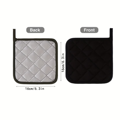 4-Pack Kitchen Pot Holders, High Heat Resistant Quilted Thick Fleece Hot Pot Stands Set, Washable Tripod for Cooking and Baking, 16.0x16.0 cm, Polyester 100% - Red