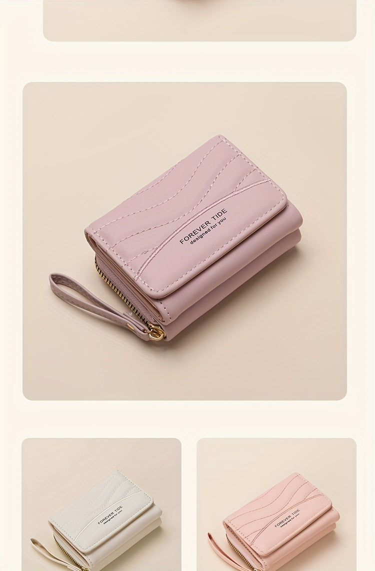 New Women's Fashion Minimalist Foldable Coin Purse with Clasp Design, Large Capacity, 6 Colors Available