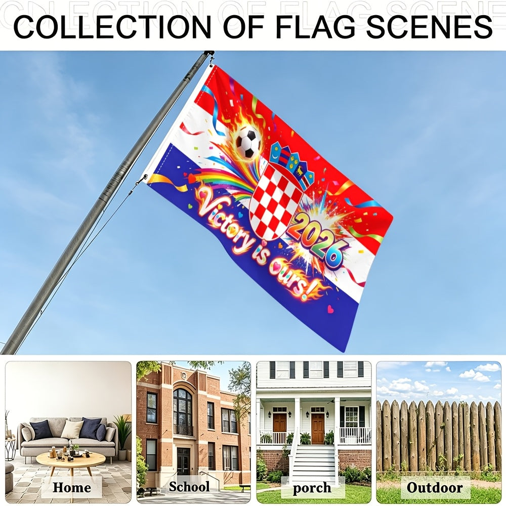 Croatia 2026 Football Flag - Vibrant, Fade-Resistant Polyester