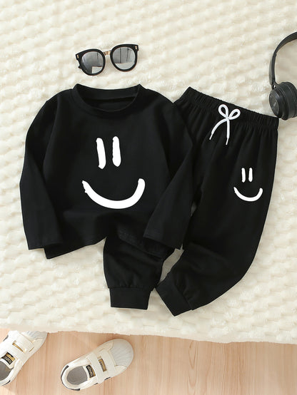 Boys' Casual Cotton Long Sleeve Top & Pants Set for Spring/Fall