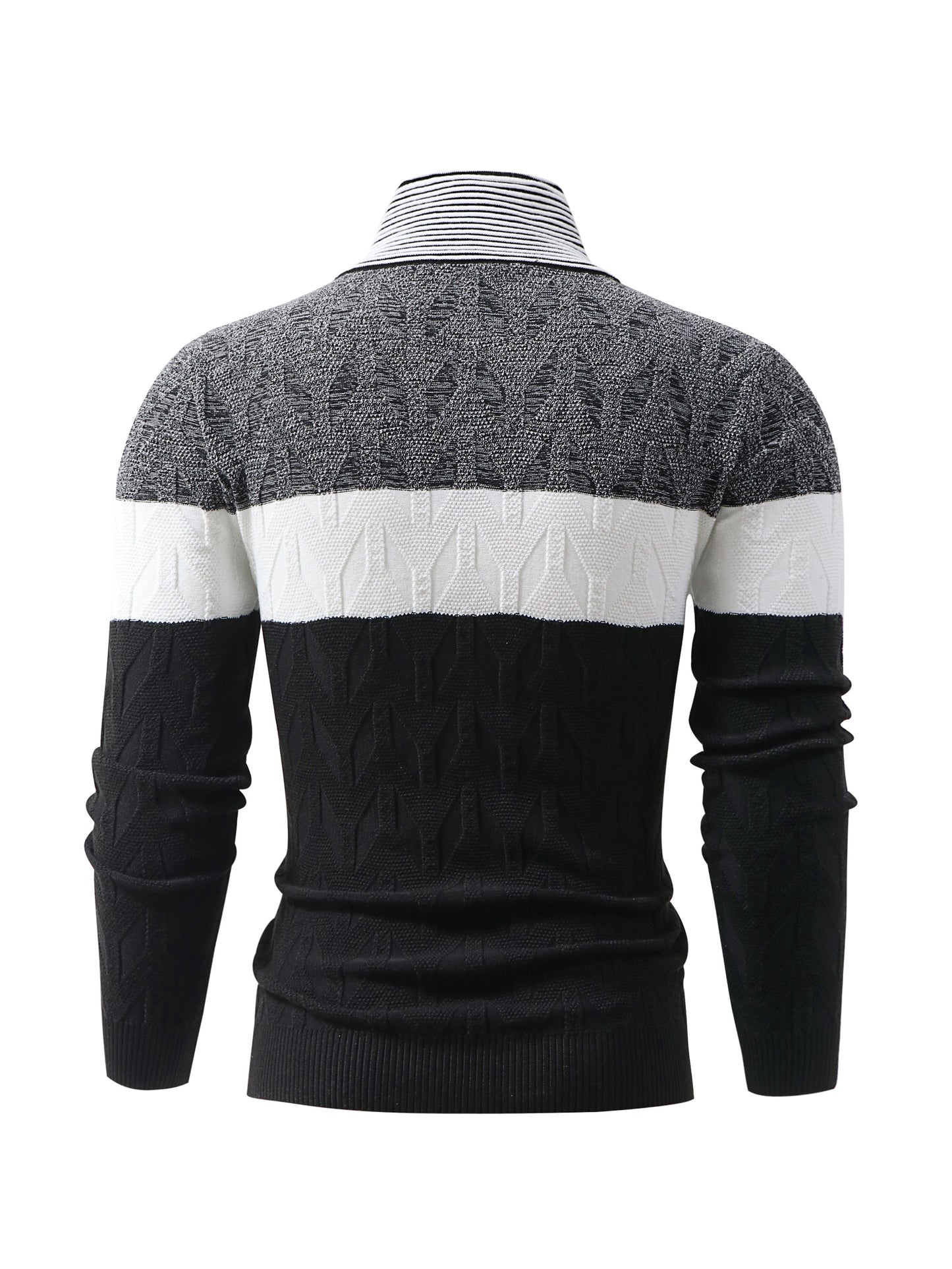 Men'S Fashion Knit Pullover with a Collar for Warmth