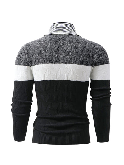 Men'S Fashion Knit Pullover with a Collar for Warmth
