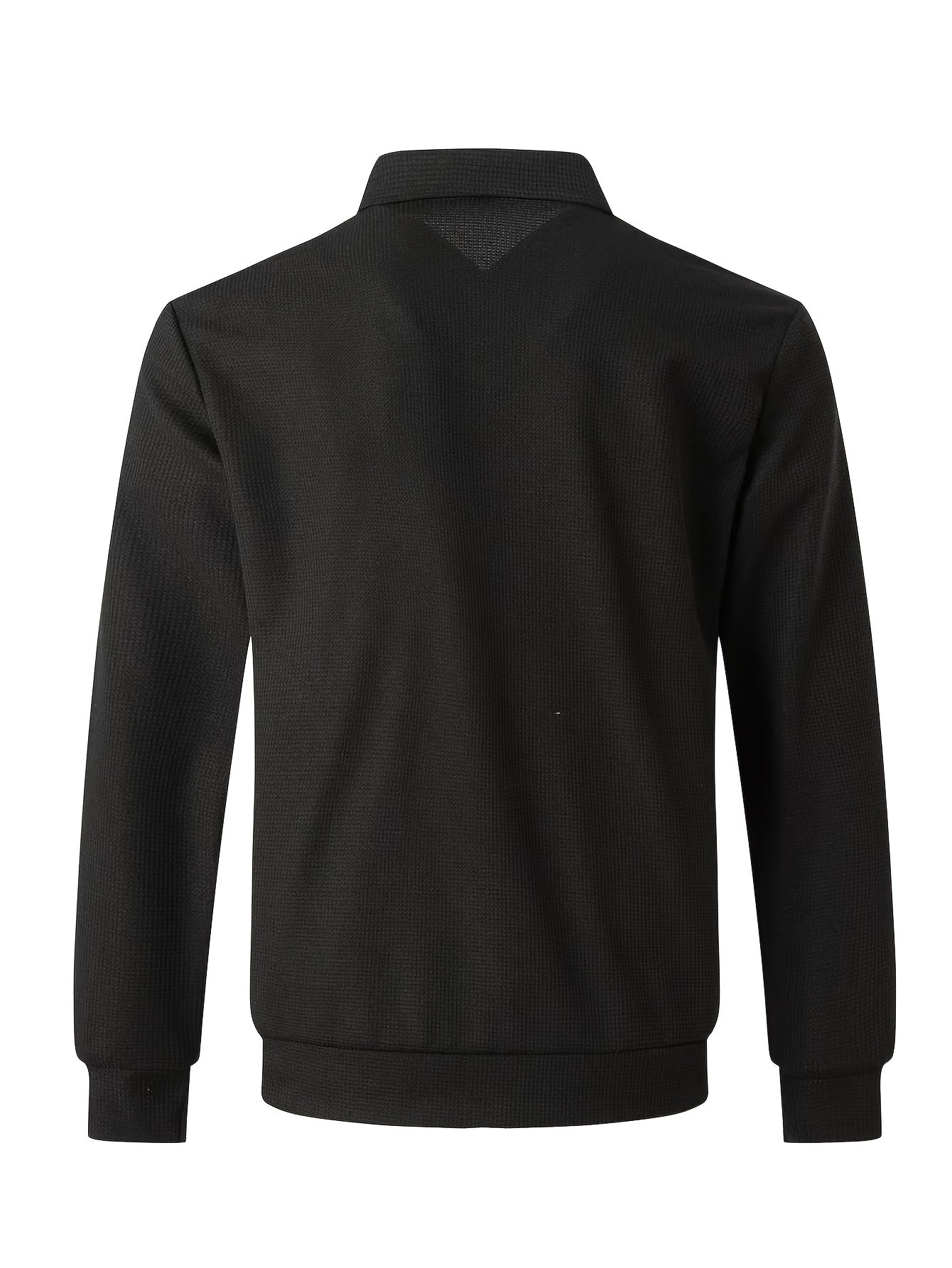 Men's Plain Waffle Zipper Jacket Casual Daily Fashion