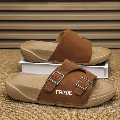 Unisex Casual Slip-On Slippers with Adjustable Straps & Non-Slip Soles