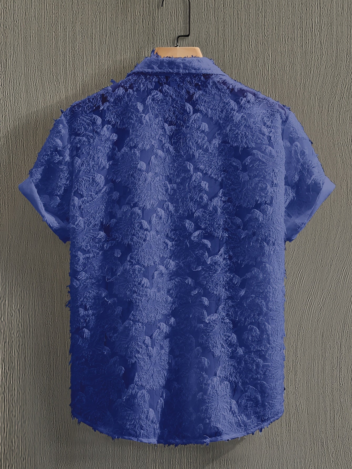 Men's Casual Short-Sleeve Polyester Shirt for Spring and Fall