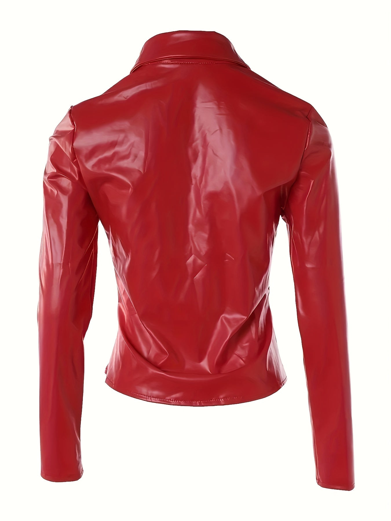 Plus Size, Plus Size Solid Color Studded Blouse, Sexy Slim Fit Button-Up Long Sleeve Top