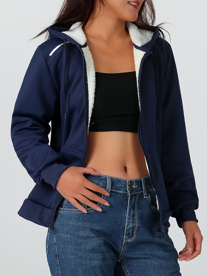 Women'S Heavyweight Winter Jacket - Thermal Insulated Cold Weather Coat with Full-Zip Closure, Large Front Pockets - Purple Outerwear for Everyday & Formal Events - Non-Stretchy Polyester Fabric - Easy-Care Ladies Outerwear,